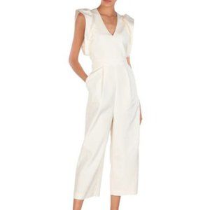 Tibi Ivory White Flutter Sleeve Jumpsuit Sz4